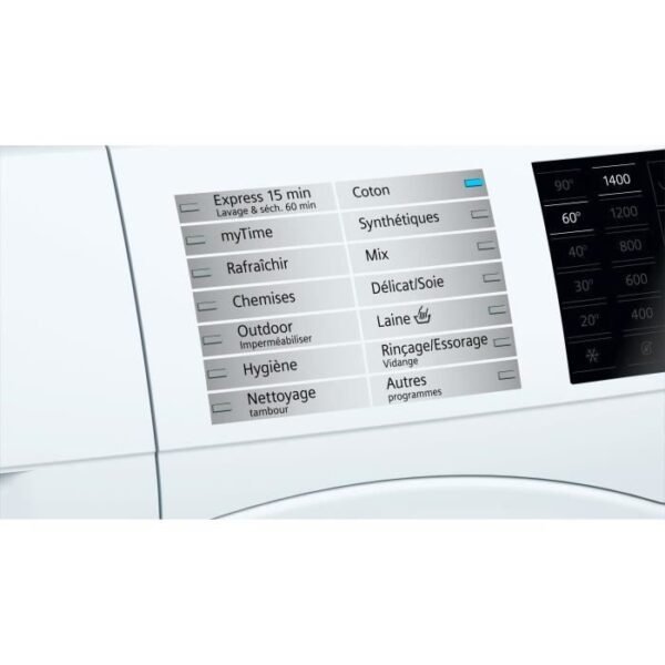 Lave-Linge Sechant Siemens Wd4hu560ff  - 10 Kg Lavage Et 6 Kg Sechage - 1400 Tr/Min - Classe Aaa - Blanc – Image 4