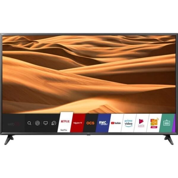 Téléviseur LG LED 65" 4K UHD HDR HDR10 Pro avec Smart TV webOS 4.5 - Design Ceramic Black - 3 HDMI 2 USB