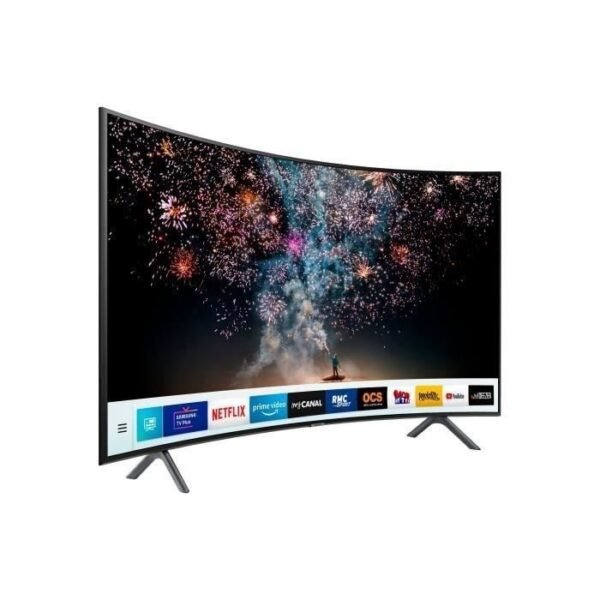 Téléviseur Samsung LED Incurvé 55" 4K UHD HDR10+ Smart TV Wi-Fi Bluetooth - PQI 1500 - 3 HDMI, 2 USB - Classe A