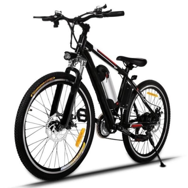 Vélo électrique de montagne 26" avec jantes en alliage d'aluminium double couche - Noir