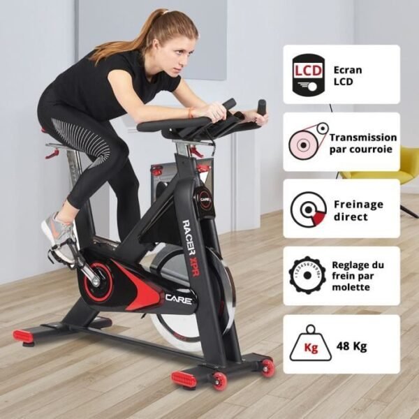 Vélo de biking CARE Racer XPR – Électronique, roue d'inertie 24 kg, écran LCD – Image 2