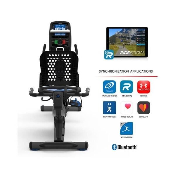 Vélo d'appartement semi-allongé connecté Nautilus R628 avec 29 programmes et résistance magnétique – Image 2