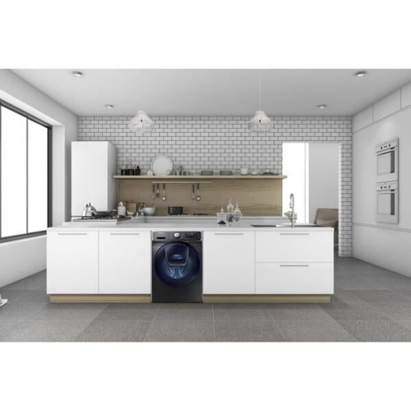 Lave Linge Frontal Maxi Capacité 16kg-1200 Tours -Moteur Induction-Eco Bubble-Addwash-Noir   Samsung Wf16j6500ev- – Image 4