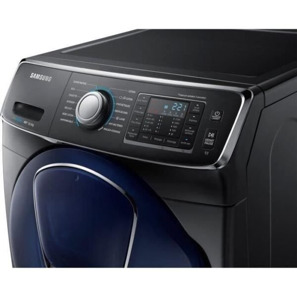 Lave Linge Frontal Maxi Capacité 16kg-1200 Tours -Moteur Induction-Eco Bubble-Addwash-Noir   Samsung Wf16j6500ev- – Image 2